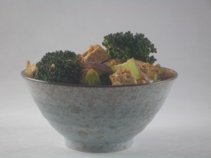 Tofu, Broccoli, Bok Choy Stir Fry with Shoyu Black Bean Sauce